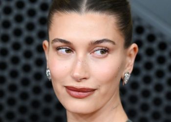 Hailey Bieber Mixed 4 Nail Polishes Just to Match Her Grammys Manicure to Her Lipstick—See the Photos