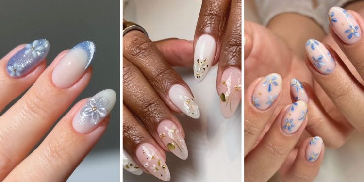 Spring’s Floral Nail Art Features a Bouquet of Textures and Finishes