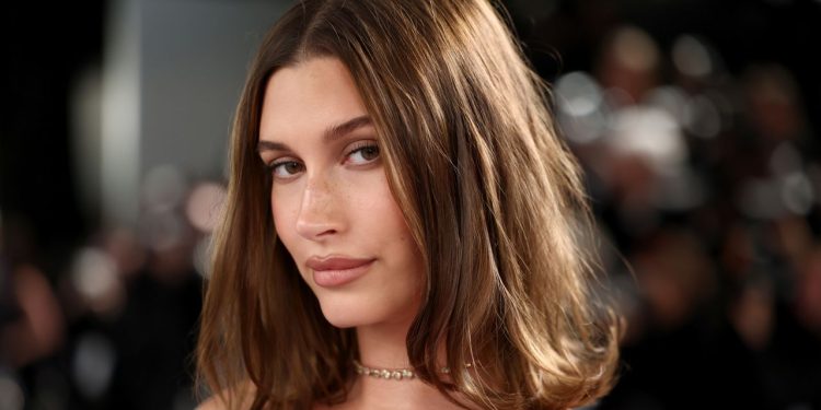 Hailey Bieber’s Oscar Party Nails Are a Major Departure From Her Go-To Glazed Mani—See the Photos