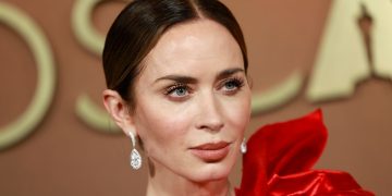 Emily Blunt Put a Springy Spin on Classic Red Nails—See the Photos