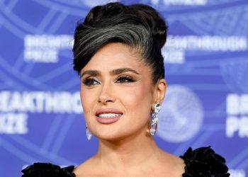Salma Hayek’s Quiet Silver Updo Is the Epitome of Elegance
